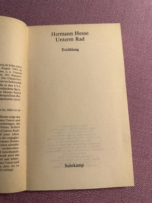 gebrauchtes Buch – Hermann Hesse – Unterm Rad