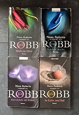 4 X Nora Robberts - Das Lächeln des Killers + Stich ins Herz + In Liebe und Tod + Sündige Rache