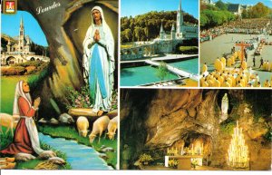 gebrauchtes Buch – Postkarte - Lourdes / Die Erscheinung-Die Basilica-Die Grotte