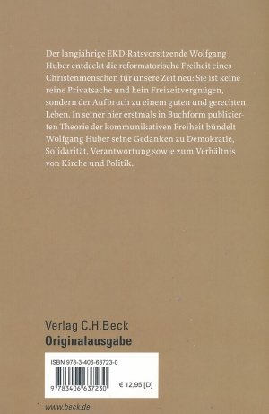 gebrauchtes Buch – Wolfgang Huber – Von der Freiheit - Perspektiven für eine solidarische Welt  SIGNIERT