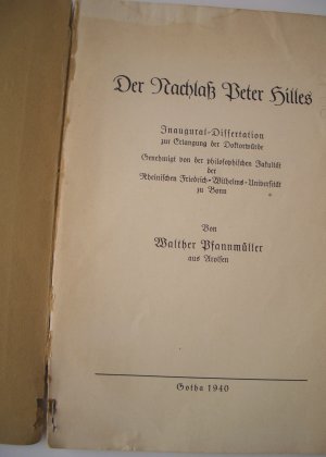 Der Nachlass Peter Hilles (DISSERTATION)