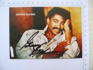 Autogrammkarte von George McCRAE mit einem Dankesschreiben an "Hotel Salzunger Hof"