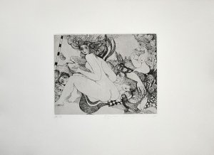 gebrauchtes Buch – Elfriede Weidenhaus – Erotische Darstellung. [19]71. [Signierte Original-Radierung / signed original etching].