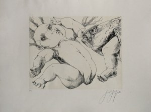 Der Puppe Wiederkehr. [19]73. [Signierte Original-Radierung / signed original etching].