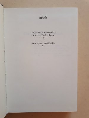 gebrauchtes Buch – Friedrich Nietzsche – Also sprach Zarathustra - und andere Schriften   /    Werke 2