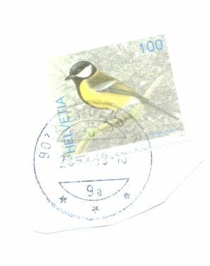 gebrauchtes Buch – Briefmarke Kohlmeise / Meise (Vogelmotiv) Schweiz Helvetia 100 #1 gestempelt gebraucht