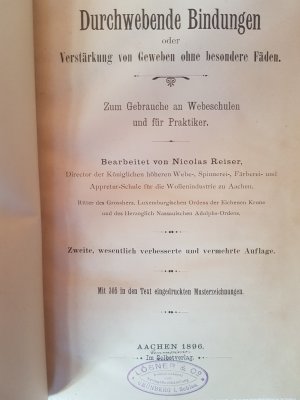 Durchwebende Bindungen oder Verstärkung von Geweben ohne besondere Fäden