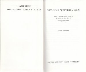 antiquarisches Buch – Weise, Erich Dr – Ost- und Westpreussen