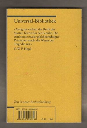 gebrauchtes Buch – Sophokles – Antigone