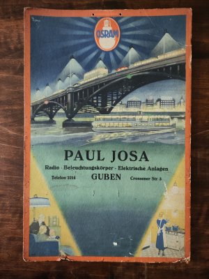 Guben Werbung Papp Schild Plakat von Osram Paul Josa Radio Beleuchtungskörper Elektrische Anlagen Guben Crossener Str. 3 Maße: 24,5 cm x 37 cm um 1930 […]