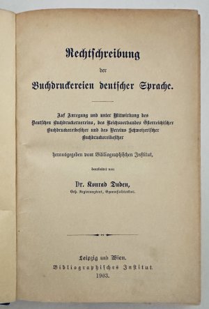 antiquarisches Buch – Dr. Konrad Duden – Duden / Buchdruckerduden Rechtschreibung der Buchdruckereien deutscher Sprache