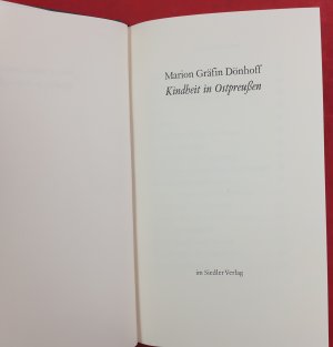 gebrauchtes Buch – Marion Gräfin Dönhoff – Kindheit in Ostpreußen