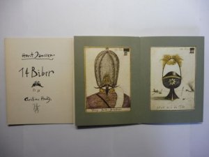 Horst Janssen *. 14 Biber. + AUTOGRAPH (Bleistift-Monogr. u. datiert 73 vorn) *.