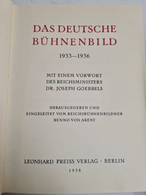 Das deutsche Bühnenbild 1933-1936