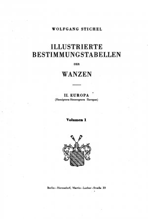 Illustrierte Bestimmungstabellen der Wanzen. II. Europa (Hemiptera-Heteroptera Europae), nur Band 1/2.