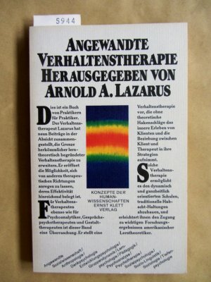 Angewandte Verhaltenstherapie. ("Konzepte der Humanwissenschaften")