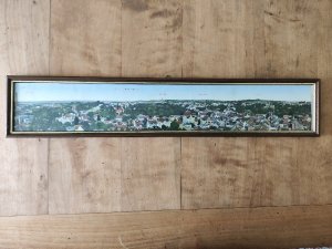 4 fach- riesige PK AK Postkarte Ansichtskarte farbiges Bild Guben Gesamtansicht Stadtansicht mit Aufschriften: Schützenhaus, Panorama Hauptkirche, Bismarckturm […]