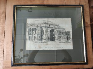 Bild Lithographie Theater Guben Original 1873 : Perspectivesche Ansicht des Theaters mit Kasino auf der Schützen Insel (Schützeninsel) in Guben vom Standpunkte […]