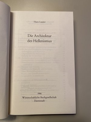 gebrauchtes Buch – Hans Lauter – Die Architektur des Hellenismus