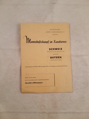 Manschaftskampf im Kunstturnen - Ergebnisliste 9.Oktober 1949