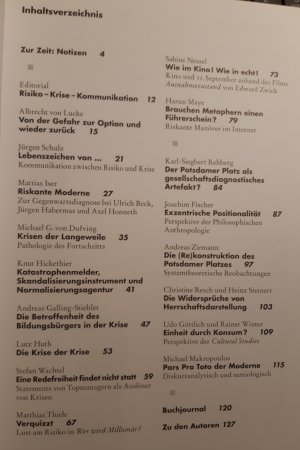 gebrauchtes Buch – Ästhetik & Kommunikation. Heft 116. 33. Jahrgang. Frühjahr 2002. Risiko - Krise - Kommunikation