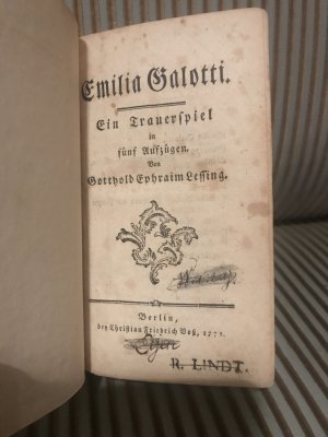 Emilia Galotti. Ein Trauerspiel in fünf Aufzügen.