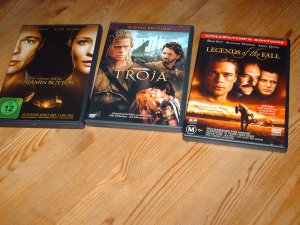 gebrauchter Film – Legends Of The Fall, Troja, Der seltsame Fall des Benjamin Button - 3 DVD mit Brad Pitt