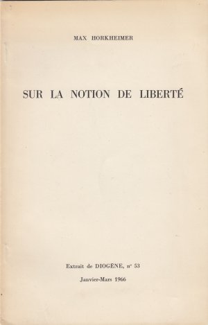 "Sur la notion de liberté" 1966 Signiert