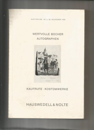 Wertvolle Bücher und Autographen des 15.- 20. Jahrhunderts, Kaufufe Kostümwerke, Hauswedel & Nolte, Auktion 228, 29. und 30. November 1976