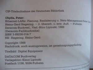 gebrauchtes Buch – Chylla, Peter; Hegering – Ethernet-LANs
