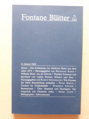 gebrauchtes Buch – Hanna Delf von Wolzogen – Fontane-Blätter 74, 2002