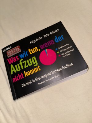 gebrauchtes Buch – Berlin, Katja; Grünlich – Was wir tun, wenn der Aufzug nicht kommt - Die Welt in überwiegend lustigen Grafiken Das Beste von graphitti-blog.de