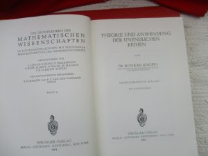 antiquarisches Buch – Konrad Knopp – Theorie und Anwendung der unendlichen Reihen