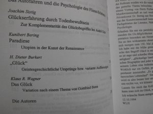 gebrauchtes Buch – Hg.: Hohmann, Werner L. – Glück: Möglichkeiten - Un-Möglichkeiten. Vorträge aus dem V. Verlagskolloquium 1994 in Essen