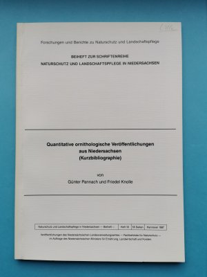 gebrauchtes Buch – Günter Pannach - Friedel Knolle – Quantitative ornithologische Veröffentlichungen aus Niedersachsen