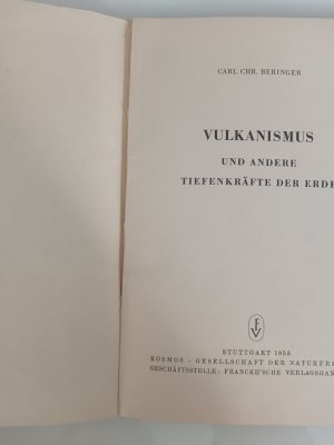 antiquarisches Buch – Carl CHR – Vulkanismus und andere Tiefenkräfte der Erde