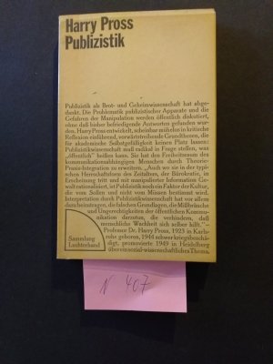 antiquarisches Buch – Harry Pross – 1 Taschenbuch <Sammlung Luchterhand, 1970>: " Publizistik " Themen zu einem Grundcollocquium