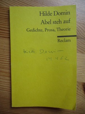 Abel steh auf - Gedichte, Prosa, Theorie