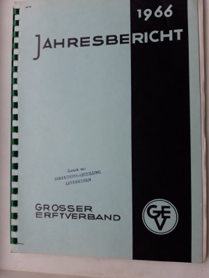 gebrauchtes Buch – Grosser Erftverband  – Grosser Erftverband - Jahresbericht 1966