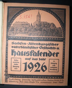 16 x Sachsen-Altenburgischer vaterländischer Geschichts- und Hauskalender auf die Jahre 1926 bis 1941.