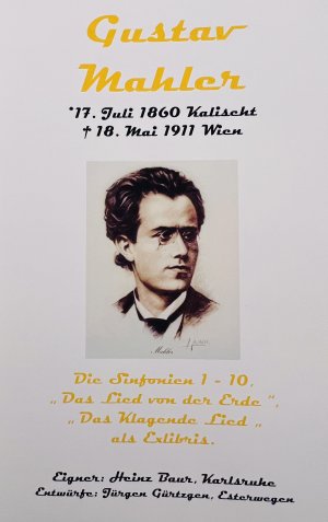 Gustav Mahler. Die Sinfonien 1-10. Typoskript mit 10 signierten Exlibris