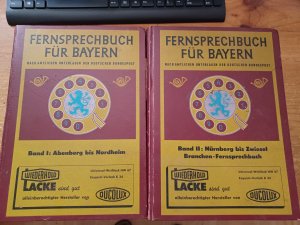 Fernsprechbuch für Bayern nach amtlichen Unterlagen der Deutschen Bundespost 22. Ausgabe 1970, Band I + II