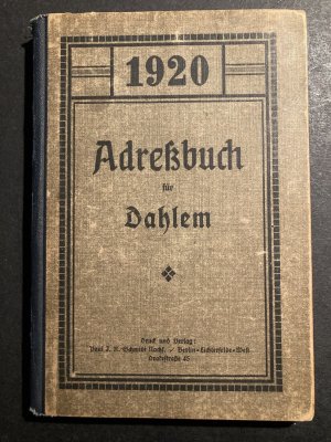 Adreßbuch für Dahlem 1920