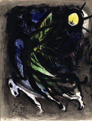 Der Engel. [1960]. [Original-Farblithografie / original colour lithograph].