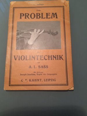 antiquarisches Buch – August Leopold Sass – Zum Problem der Violintechnik