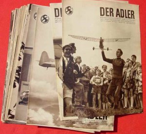 45 x "Der Adler"- Monatszeitschrift für Luftfahrt. Großformat. Amtliches Organ des Baden-Würrtembergischen Luftfahrtverbandes Stuttgart. Kleine Partie […]