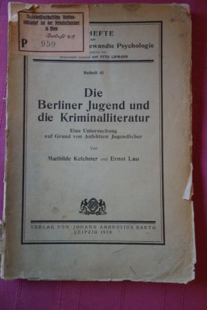 Die Berliner Jugend und die Kriminalliteratur