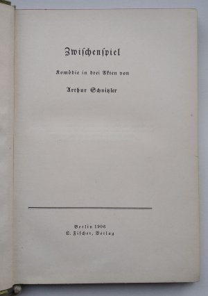 antiquarisches Buch – Arthur Schnitzler – Zwischenspiel. Komödie in drei Akten