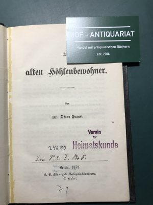 antiquarisches Buch – Oscar Fraas  – Die alten Höhlenbewohner EA 1872 - selten !!