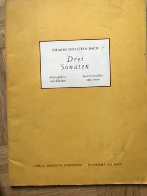 Drei Sonaten. für Altblockflöte und Klavier - eingerichtet von Greta Richert - bezifferter Baß von Johannes Snigula (FH 3002)